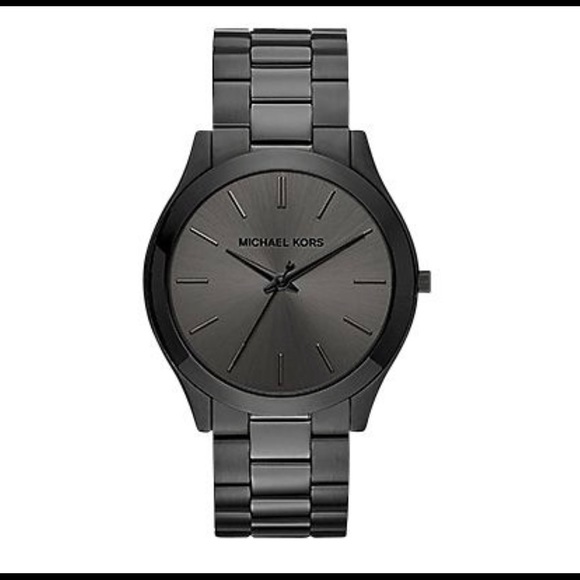 Michael Kors Men Slim Runway Black Stainless Steel - Picture 1 of 1